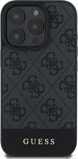Mbështjellës Guess 4G Bottom Stripe për iPhone 16 Pro, Gri