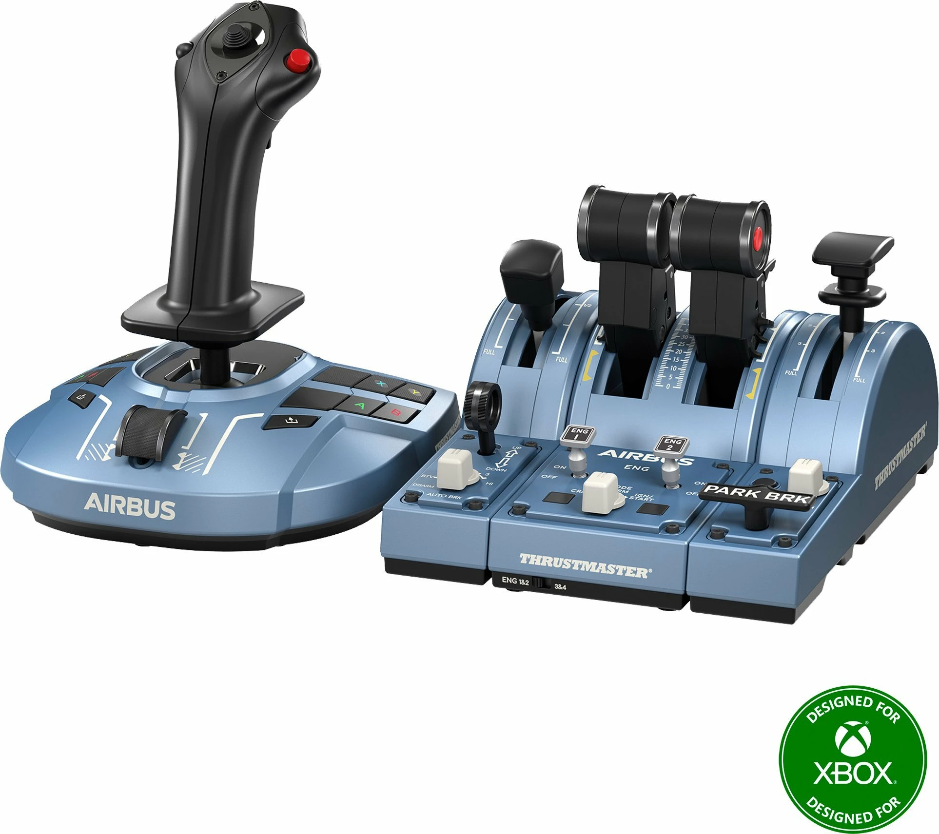 Joystick Thrustmaster TCA Captain Pack X Airbus Edition 4460217, wired, për PC/Xbox Series X/S, set, blu