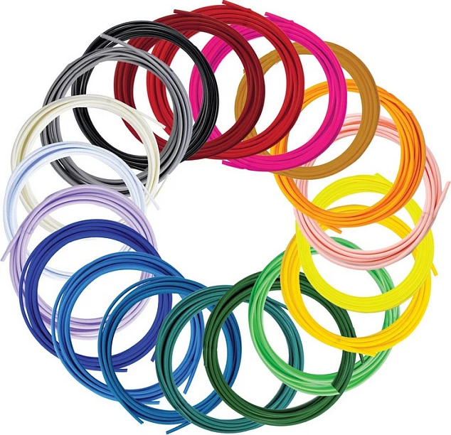 Filament PLA 3Doodler Flow 1.75mm, 20 ngjyra, 20 copë
