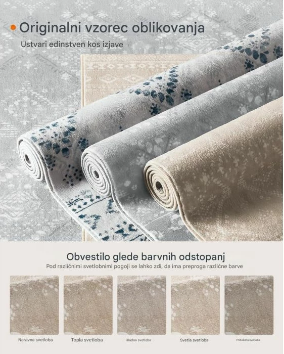 Tepih SONGMICS HOME TAR027K01 jo-rrëshqitës 120 x 170 cm, cappuccino