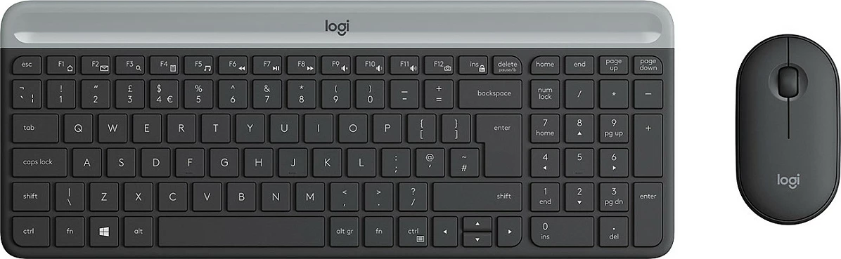 Set tastierë dhe maus wireless Logitech Slim, i zi