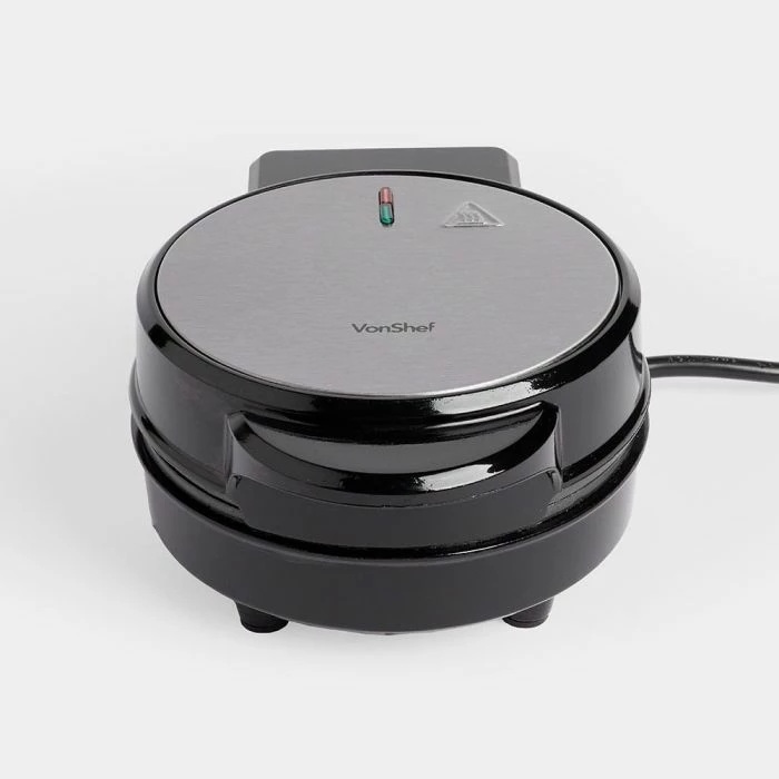 Aparat mini për waffle VonShef 2000221 600W, zi/argjendtë