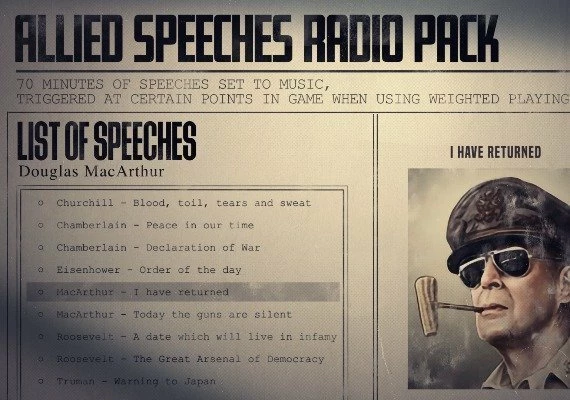 Hearts of Iron IV - Allied Speeches Music Pack DLC EN/DE/FR/PL/PT/RU/ES Global