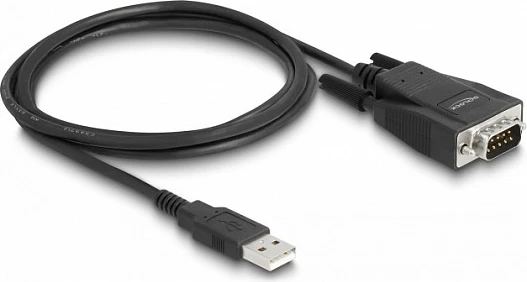 Adapter USB në Serial RS-232 DeLOCK, USB-A në DB9, 0.13 m, i zi