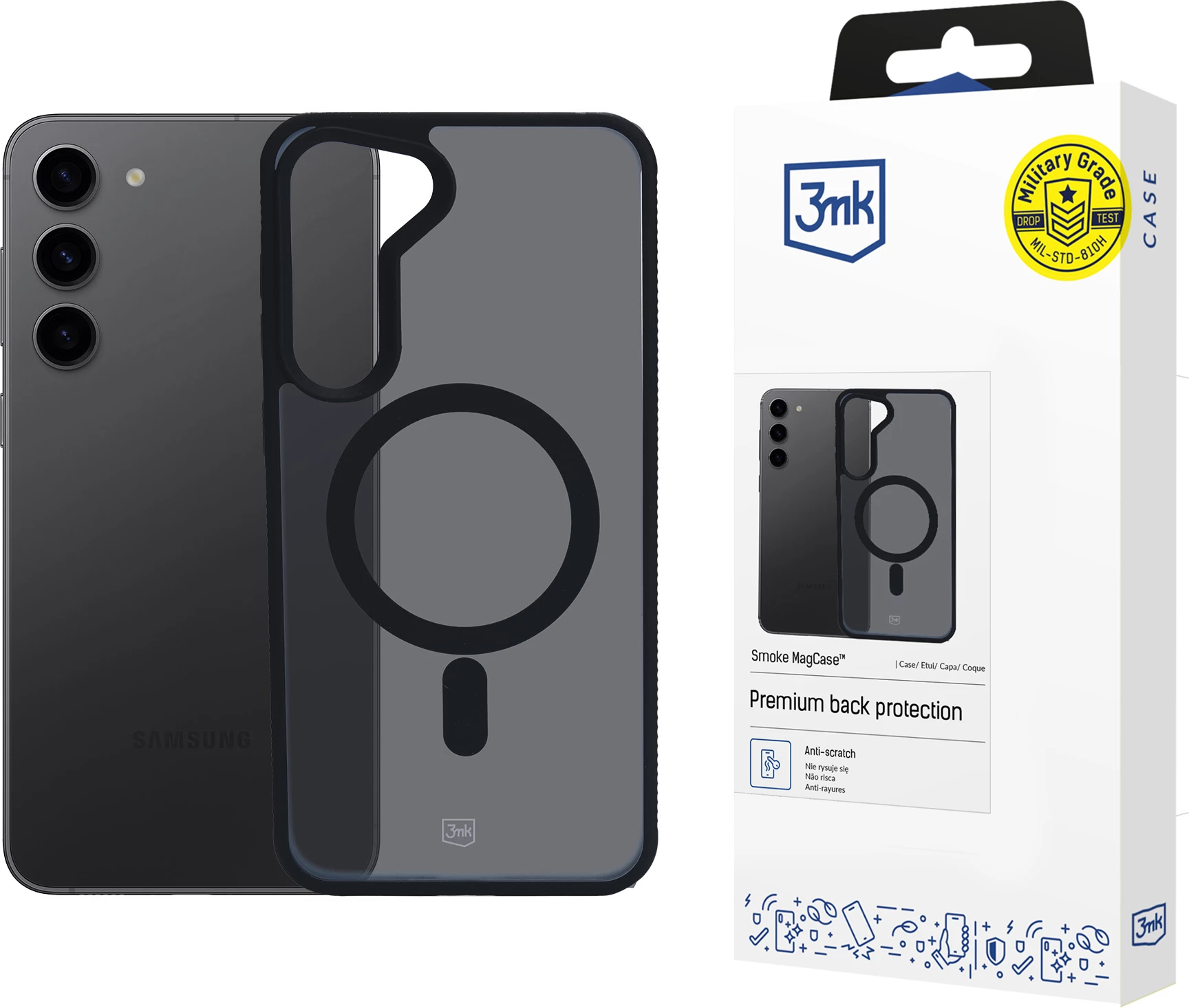 Mbështjellës 3mk Smoke MagCase për Samsung Galaxy S23 5G, i zi