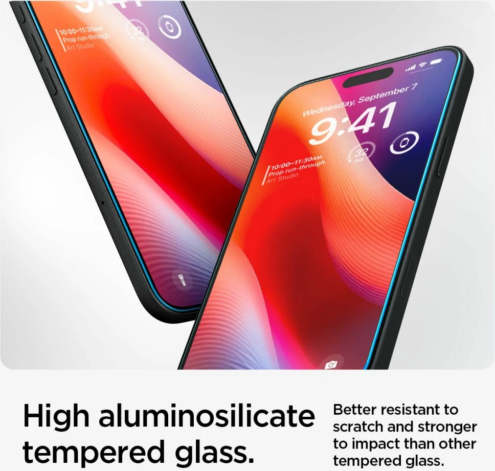 Xham mbrojtës Spigen Glas.tR EZ Fit për iPhone 15/16, 2 copë, transparent