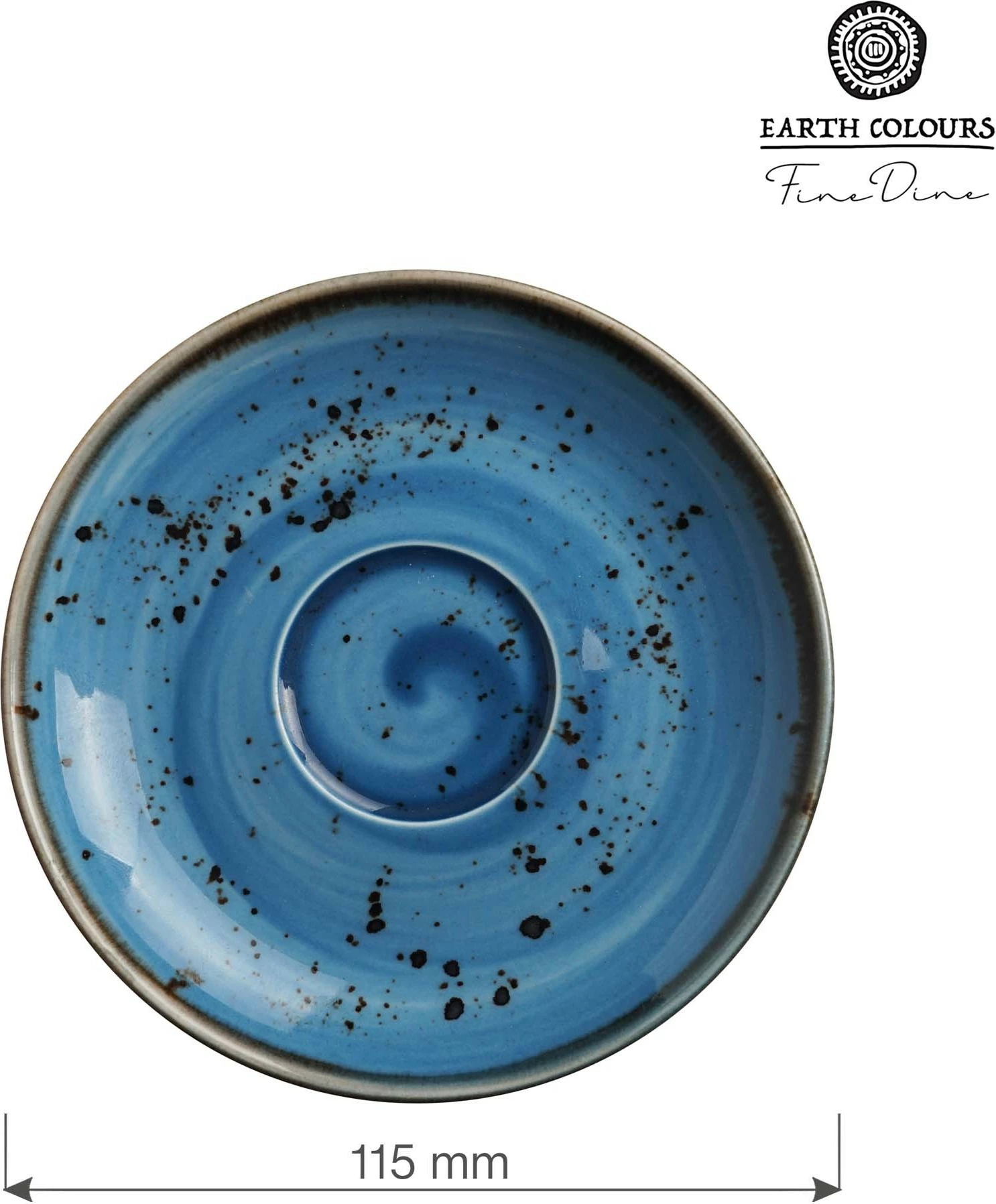 Pjatëz espresso Fine Dine Iris 115mm porcelan blu, set 6 copë