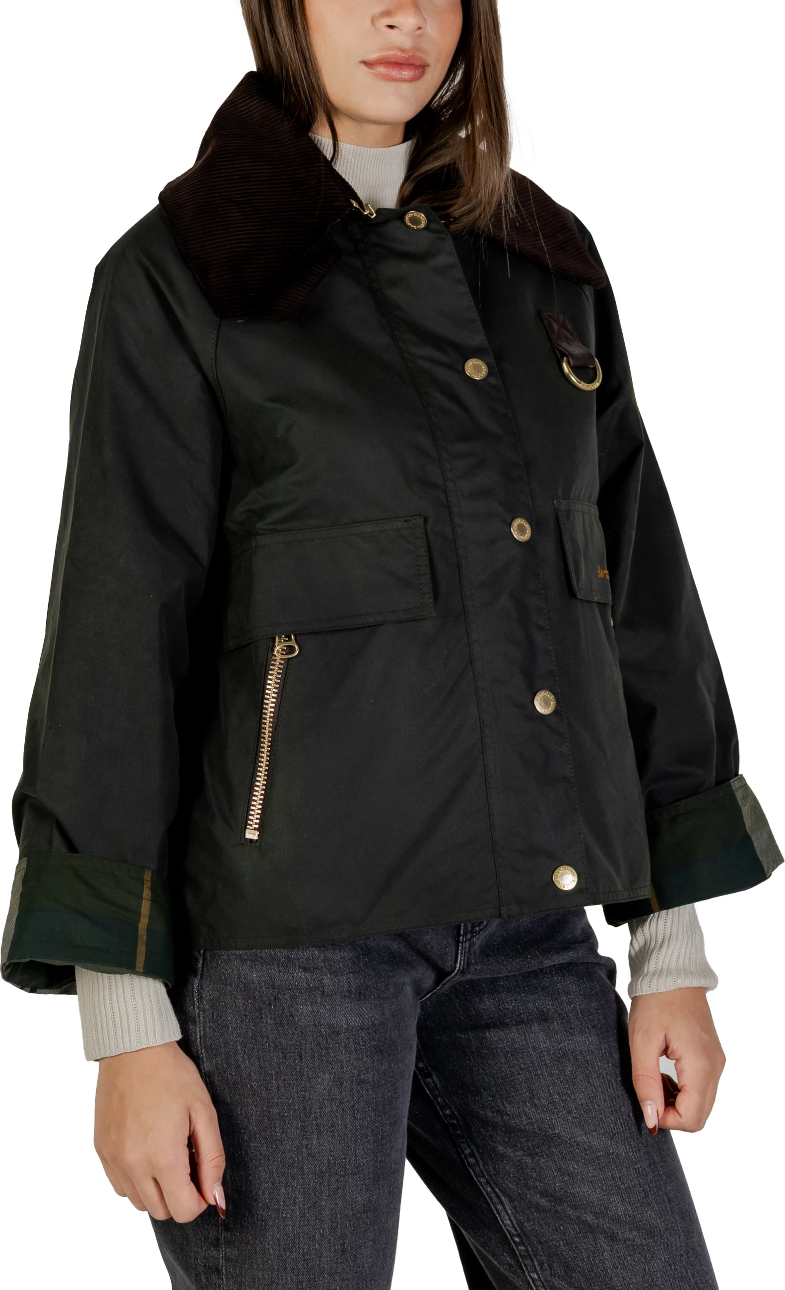 Jakne për femra Barbour Catton Wax LWX1333, e gjelbër [Madhësia: 8]