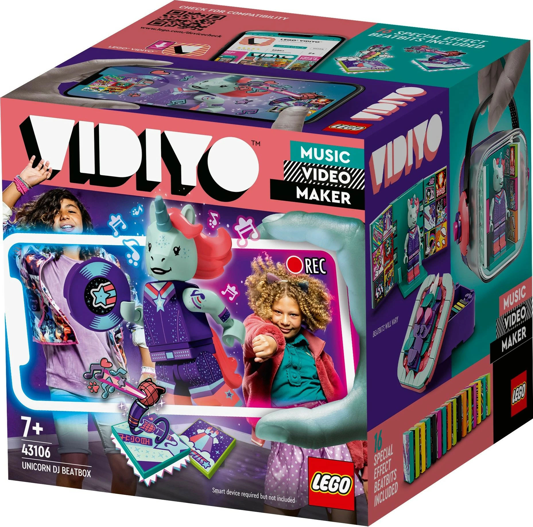 Set ndërtimi LEGO VIDIYO Unicorn DJ BeatBox, 84 pjesë, Multikolor