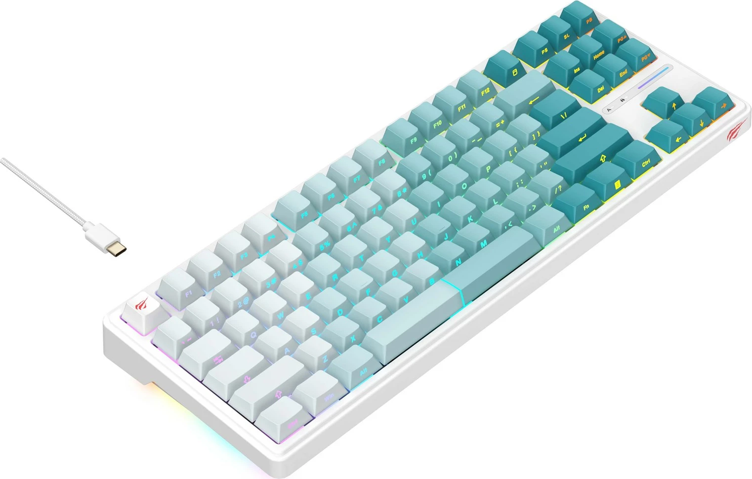 Tastierë Havit KB901L -  USB, e bardhë/gjelbër