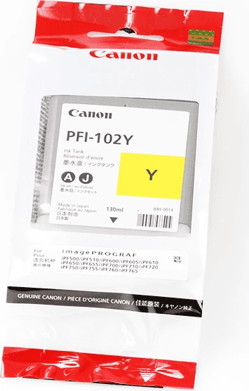 Bojë printeri, Canon, PFI-102Y (0898B001), 130 ml, e verdhë
