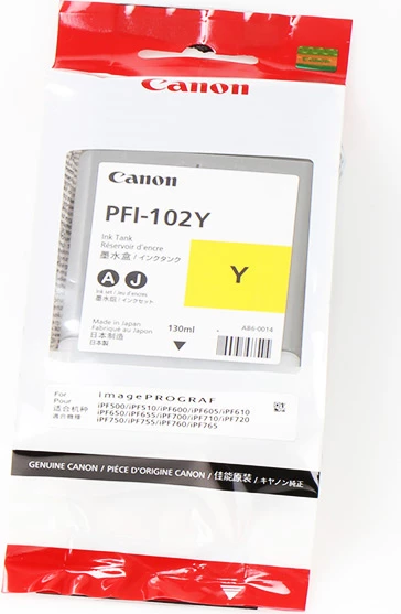 Bojë printeri, Canon, PFI-102Y (0898B001), 130 ml, e verdhë