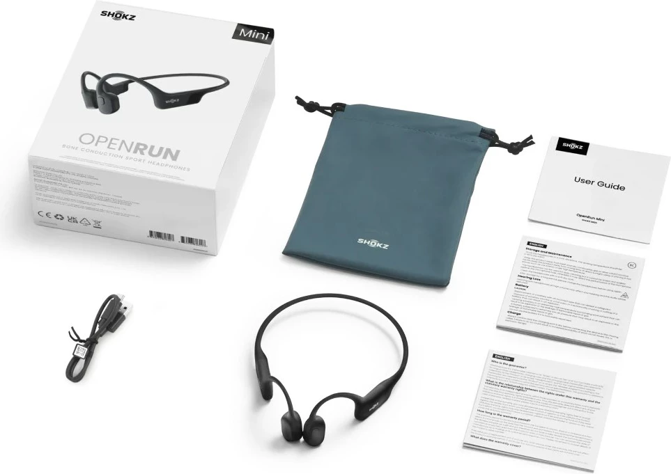 Kufje sportive pa tela SHOKZ Openrun Mini, neck-band, Bluetooth 5.1, Titanium, për sport