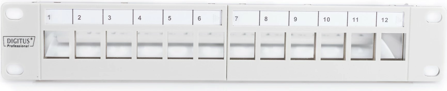 Patchpanel Digitus modular 12-portë, 1U, gri