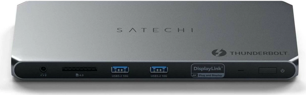 Docking station Satechi Thunderbolt 4, 2x USB-A, 2x HDMI, Ethernet, ngjyrë argjendi