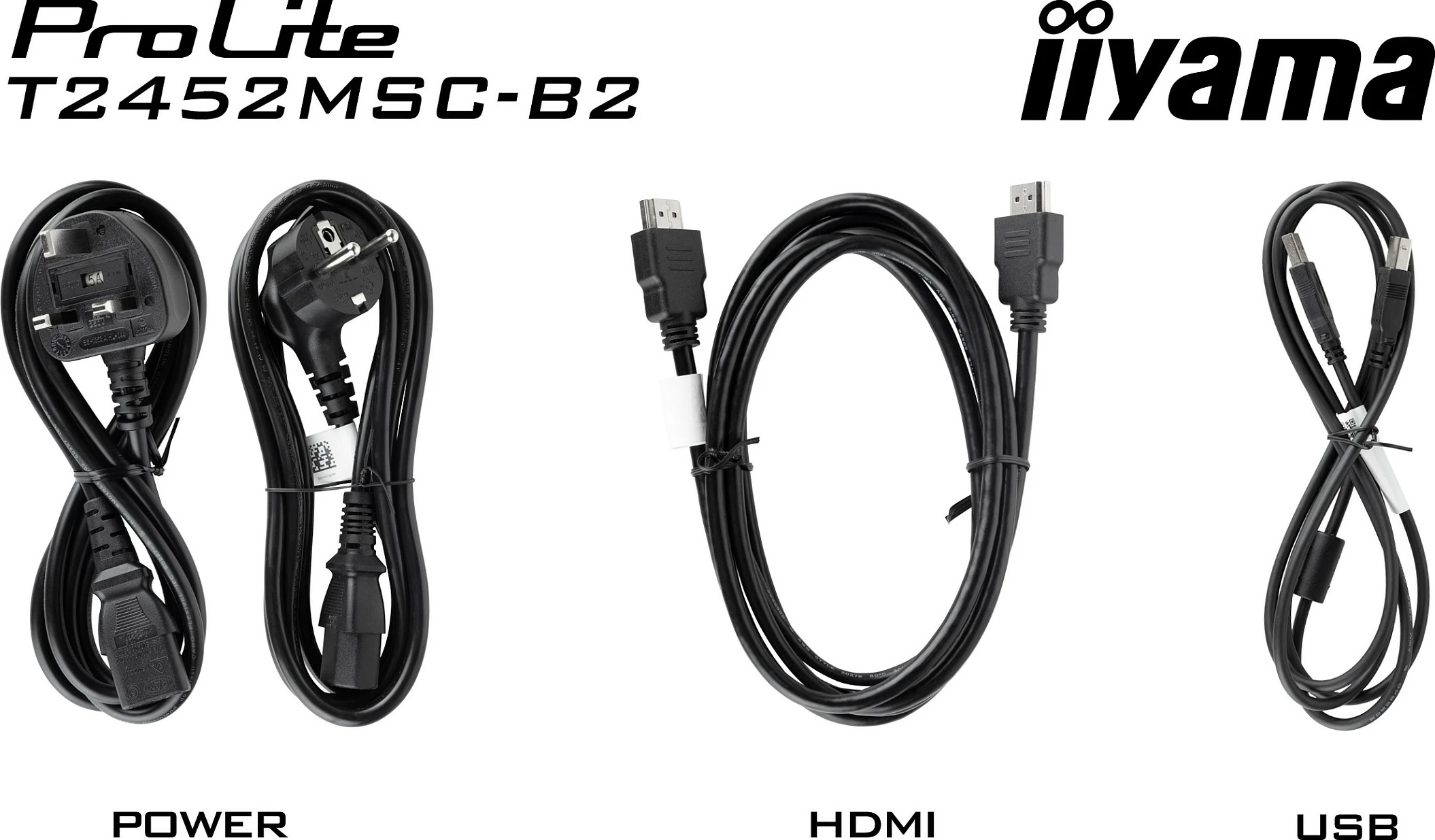Monitor iiyama ProLite T2452MSC-B2, 24", FHD IPS, 120Hz, Touch, HDMI/DisplayPort, i zi