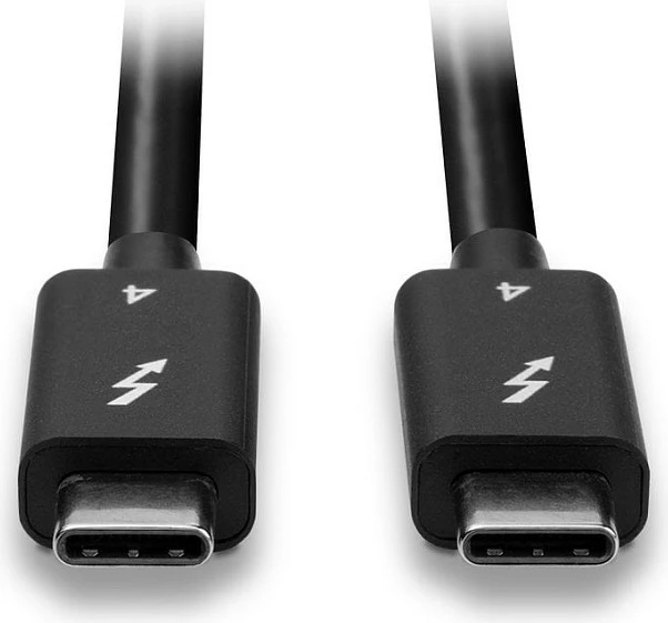 Kabllo Thunderbolt 4 LINDY, 1m, 40Gbps, USB-C në USB-C, 100W PD, e zezë