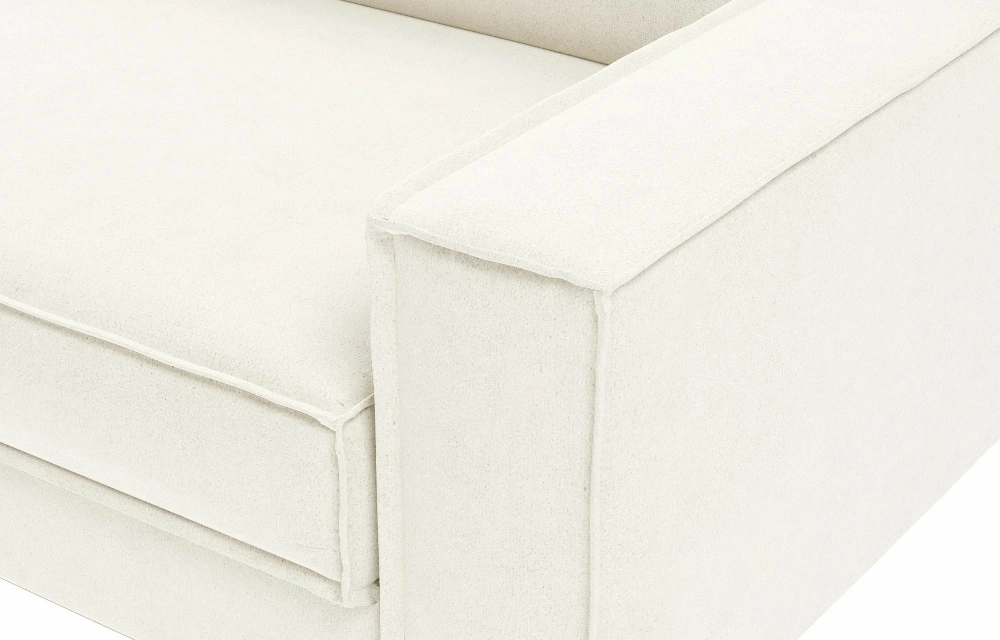 Divan dy ulëshe Atelier del Sofa, ngjyrë Milk Froth, këmbë dru arre