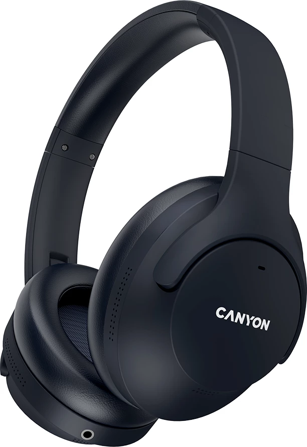 Kufje CANYON OnRiff 10 ANC, Bluetooth 5.3, over-ear, 25 orë bateri, USB-C, të zeza, me kabllo audio + kabllo karikimi