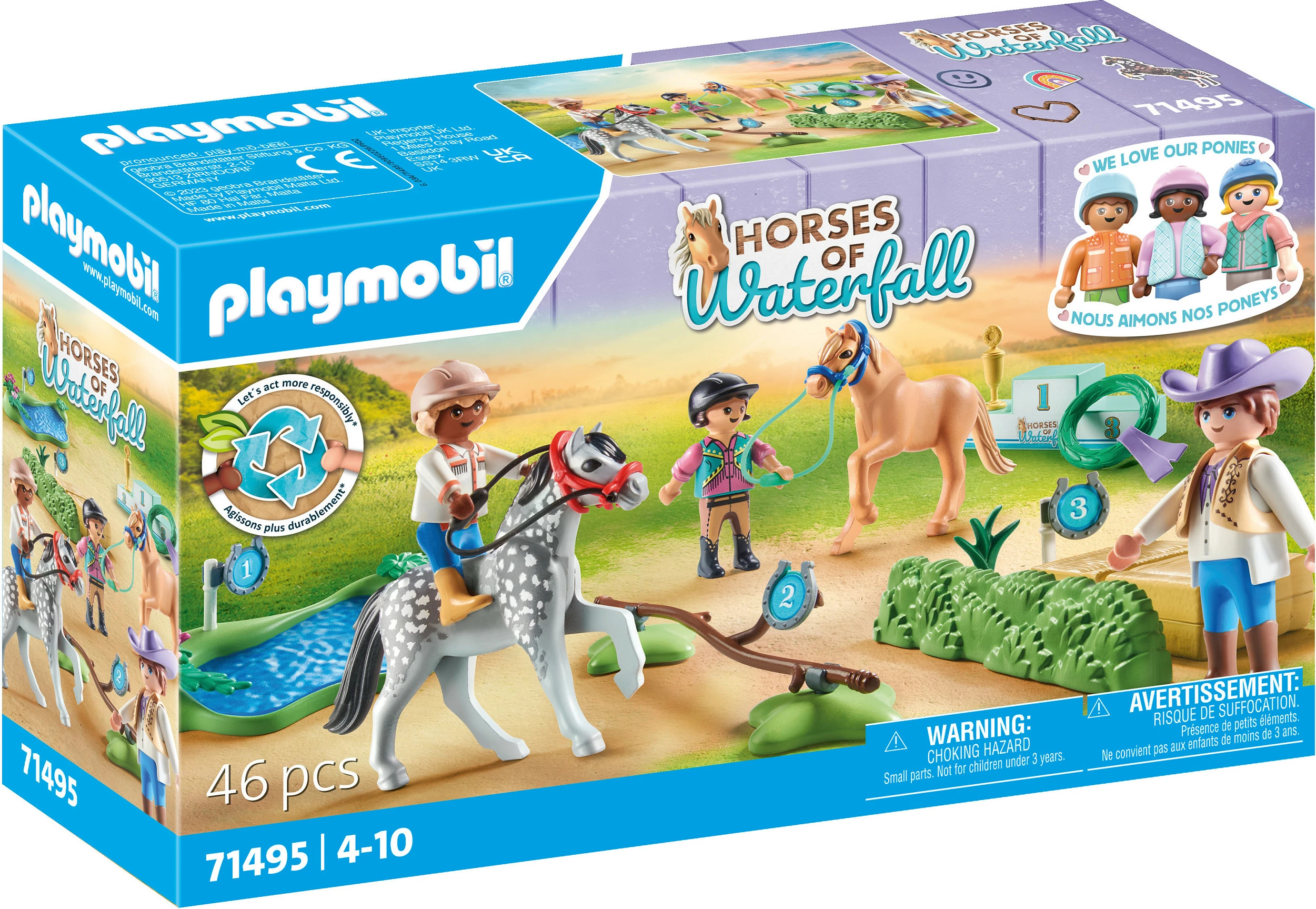Set lodrash Playmobil Horses of Waterfall 71495, Ponyturnier, 46 copë, shumëngjyrësh