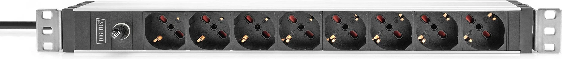 Prizë rack Digitus 8-portshe 1U, IEC C14, e zezë