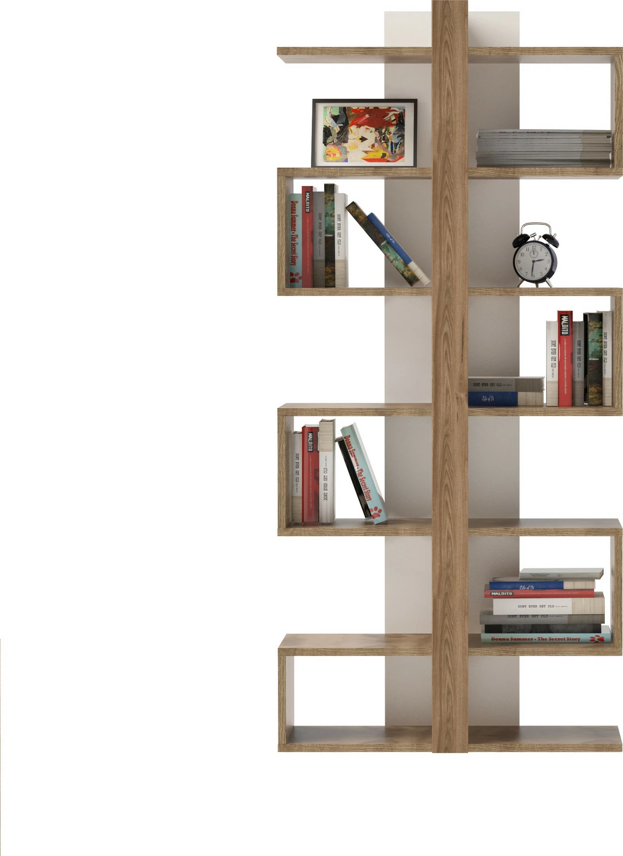 Raft librash Hanah Home, Ionis, ngjyrë lisi, 78x170x29.5cm