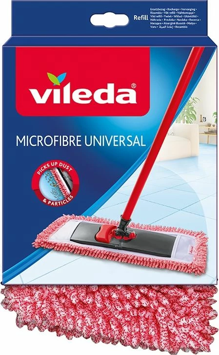 Insert për mop të sheshtë Vileda Style 140995, microfiber universal, e kuqe