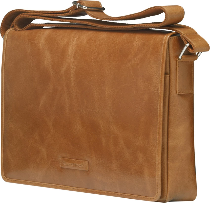 Çantë messenger dbramante1928 Marselisborg 14", lëkurë full-grain, rrip supi, kafe (Golden Tan)