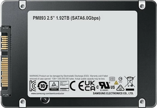 SSD i brendshëm Samsung PM893 MZ7L31T9HBLT-00A07, 1.92TB, 2.5" SATA III, AES 256-bit, i zi