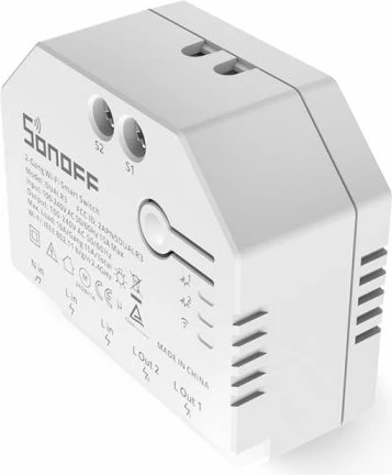 Switch smart Wi‑Fi 2-kanalësh SONOFF DUALR3, kontroll për perde/roleta, matje energjie, 100–240V 10A, 3300W, i bardhë 5