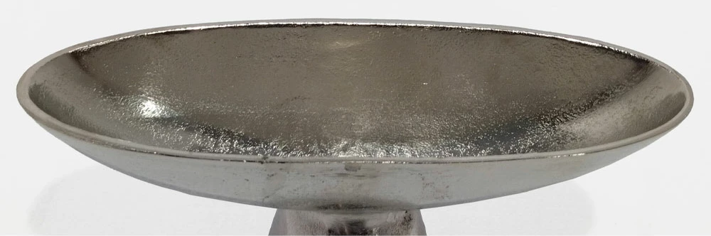 Enë dekorative Mendo, alumin, ngjyrë nikel argjendi, 36x12x15cm