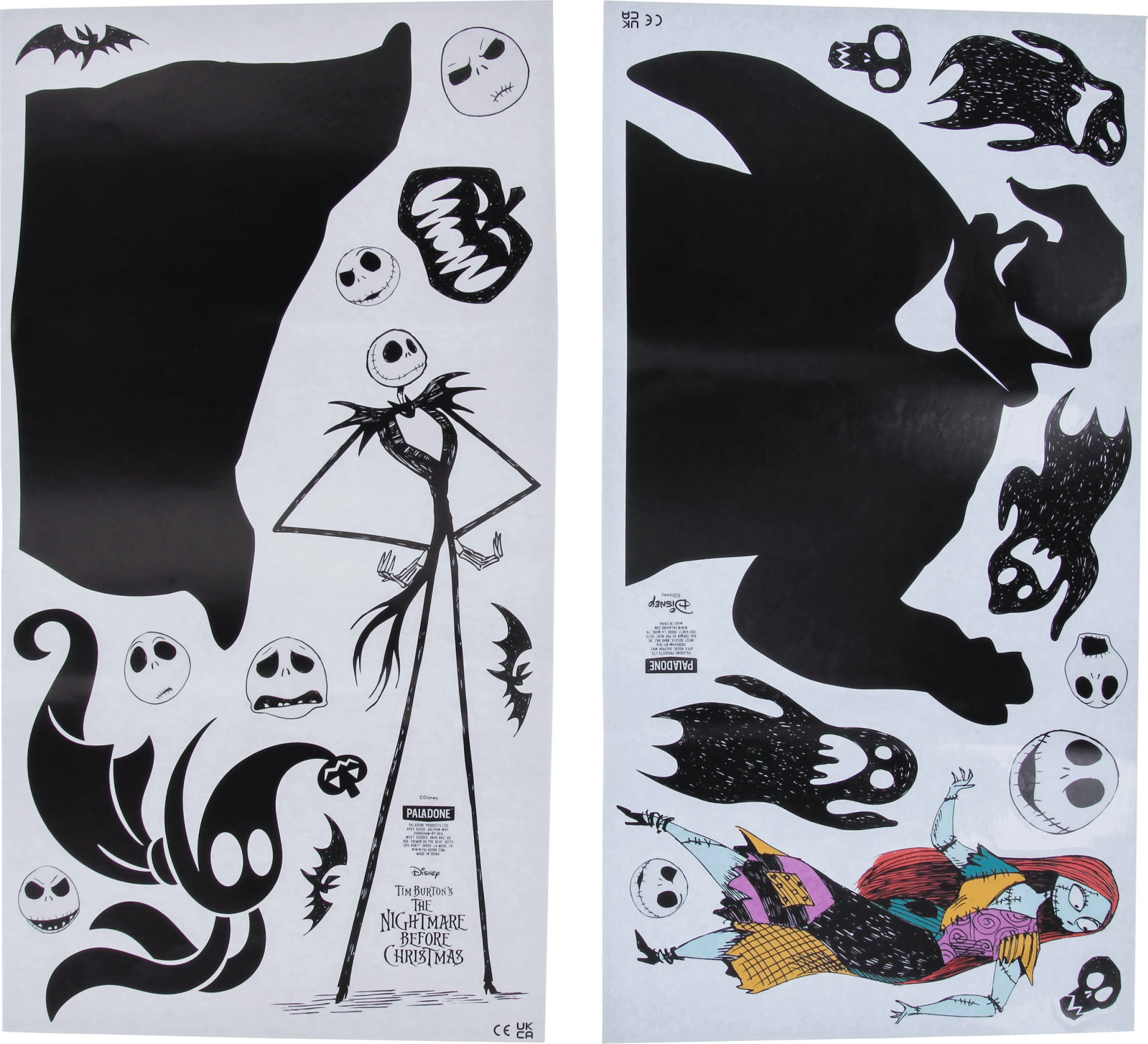 Stikerë muri Paladone Disney The Nightmare Before Christmas, vinil të heqshëm, waterproof, glow-in-the-dark, 40 copë