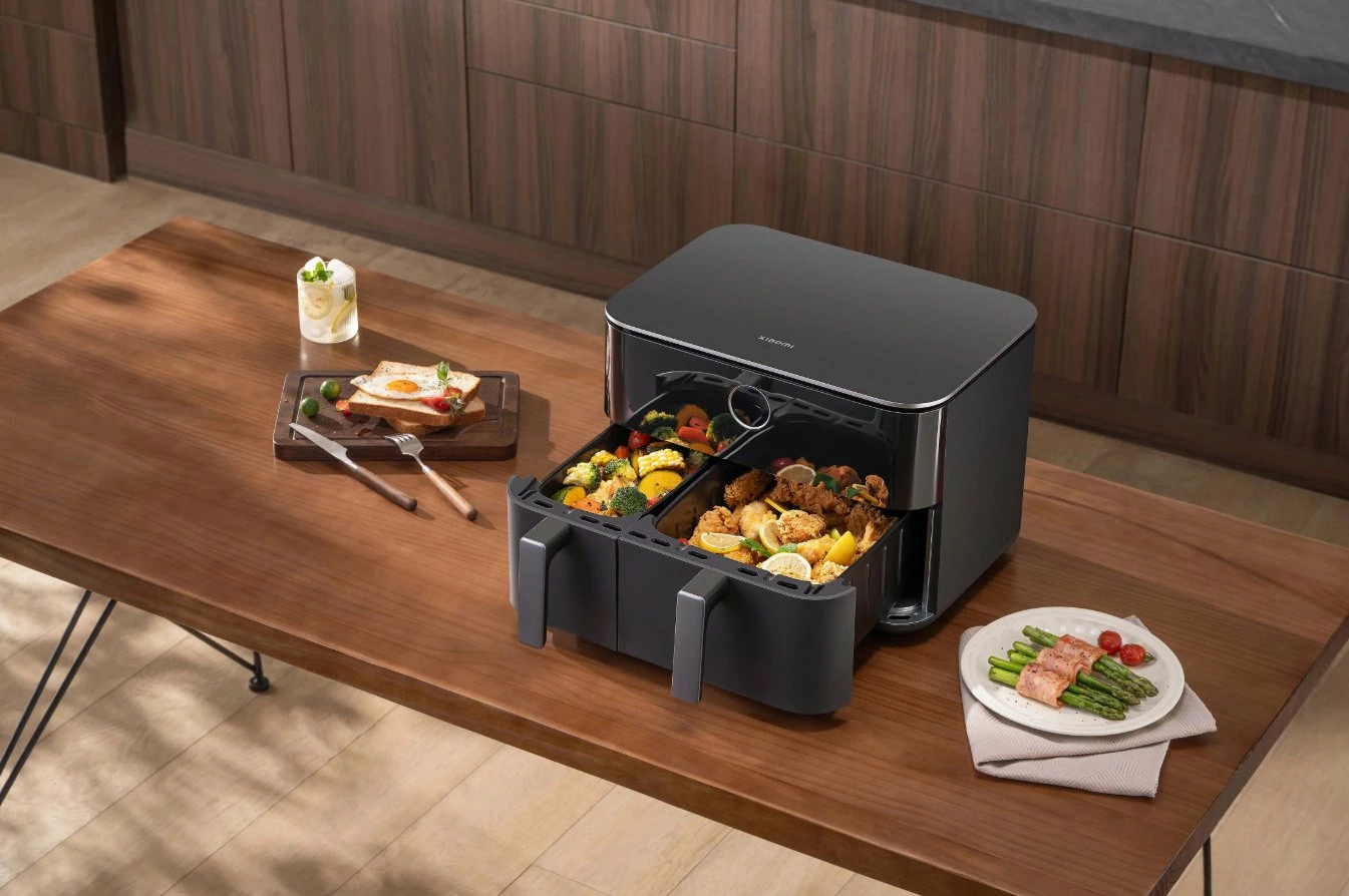 Fritezë pa vaj Xiaomi Dual Zone Air Fryer 10L 2700W dy-dhomëshe, e zezë
