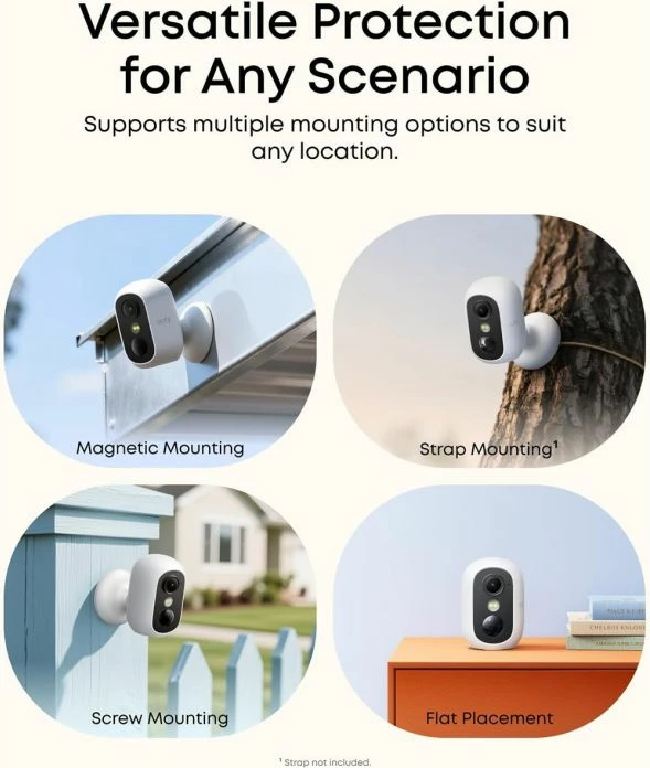 Kamerë sigurie ANKER eufy Security eufyCam C35 (E8110429) 1080p, wireless, IP67, microSD deri 256GB, e bardhë, set 2 kamera + bazë