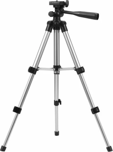 Tripod universal Sandberg 134-11, lartësi e rregullueshme 16–23.5 cm, vidë 1/4", ngarkesë max 800 g, i palosshëm, zi/argjendtë