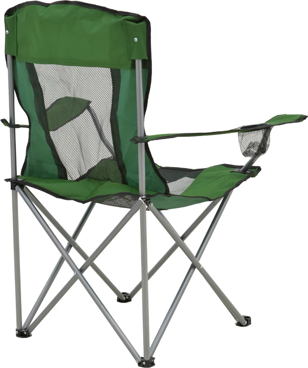 Karrige për plazh e kamping, metal, material i papërshkueshëm nga uji, ngjyrë kaki e zezë, 55x55x95cm