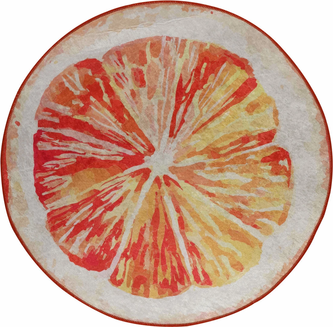Tapet banje rrumbullak, dizajn grejpfruti, 100 cm