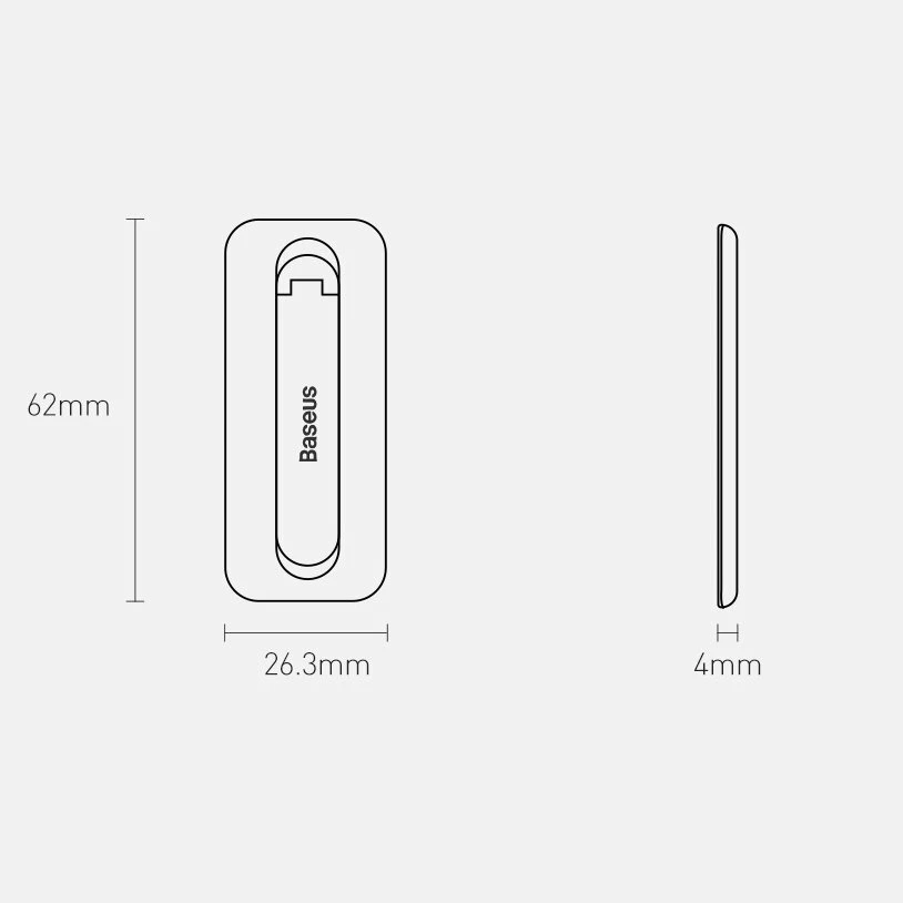 Mbajtës palosës vetë-ngjitës për celular Baseus LUXZ000001, i zi