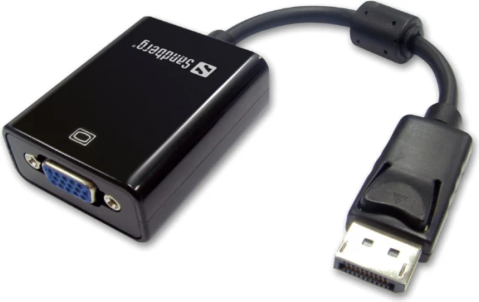 adapter DisplayPort në VGA SANDBERG 508-43, konvertues audio/video, i zi
