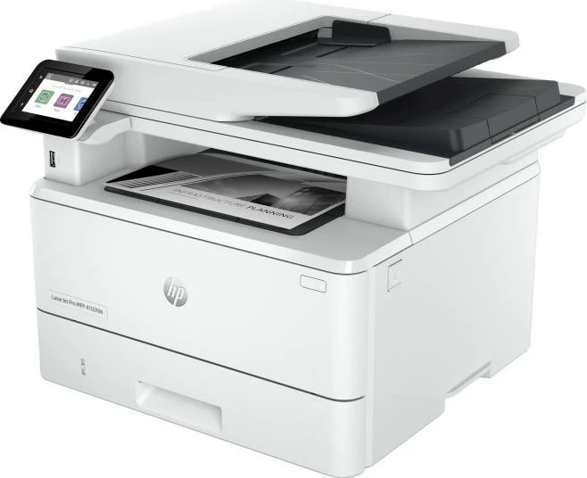 printer multifunksional HP LaserJet Pro MFP 4102fdn, duplex, Ethernet, USB 2.0, format Legal, lazer bardh e zi