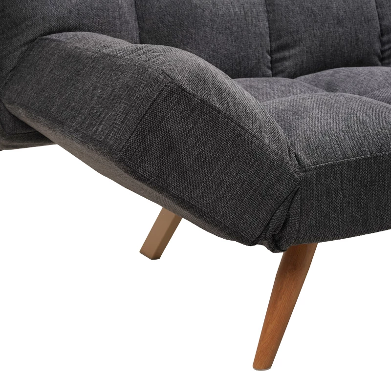 Divan-krevat 3 vendësh Freddo, material stof, ngjyrë antracit, 181x81x86cm