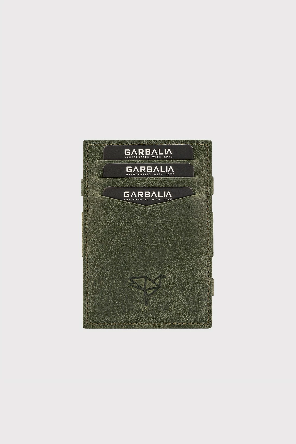 Mbajtës kartelash Zoozie Bags, lëkurë origjinale, ngjyrë e gjelbër, Magic