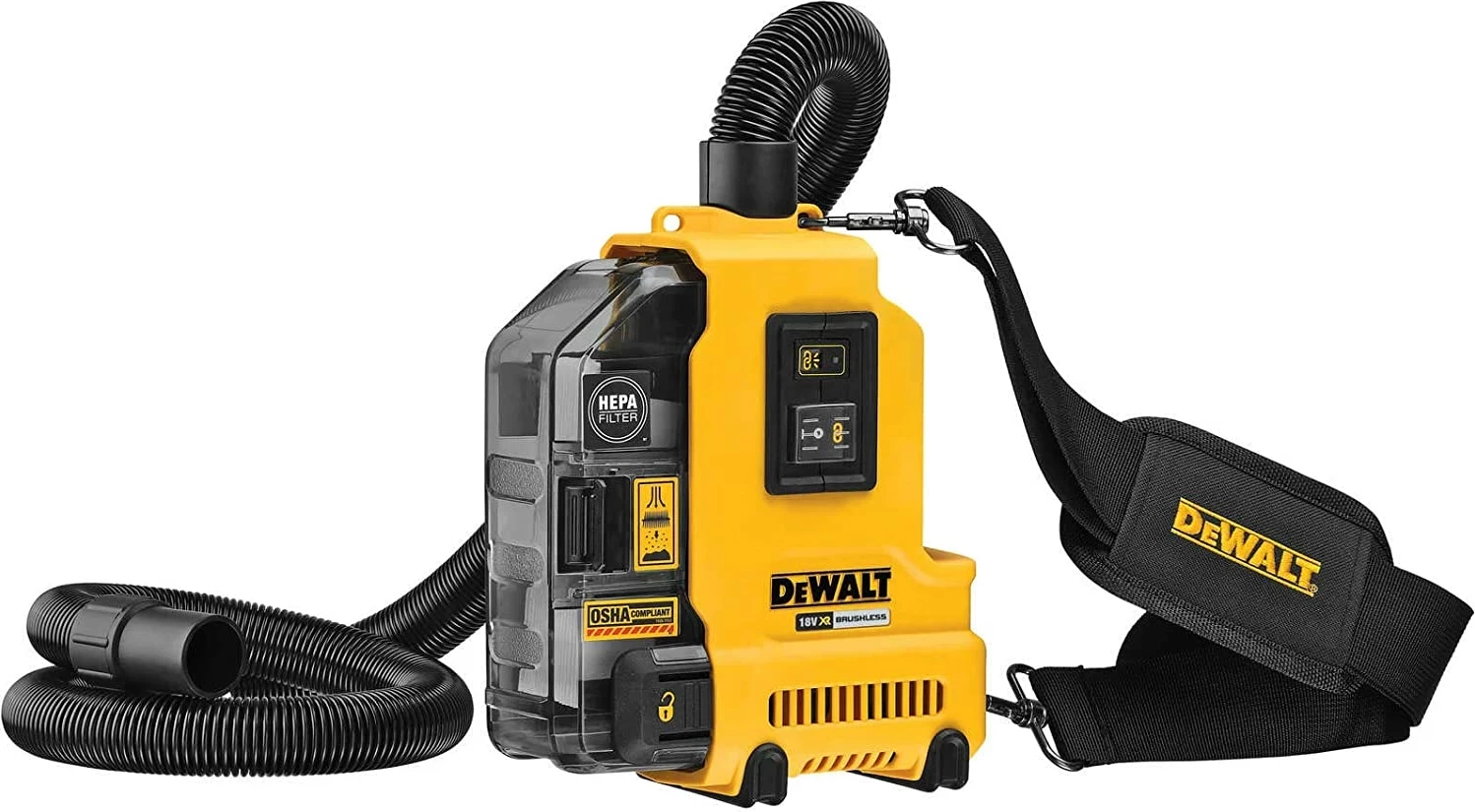 Sistem thithës pluhuri Dewalt DWH161N 18V XR HEPA, i verdhë/zi