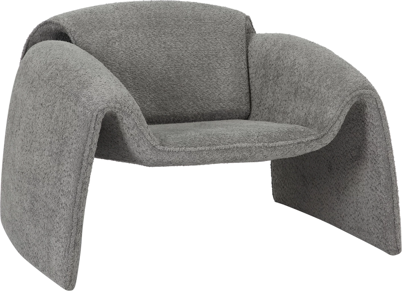 Fotel TREK, pëlhurë boucle gri, kornizë metalike, FH9679.01, 100x83x66 cm