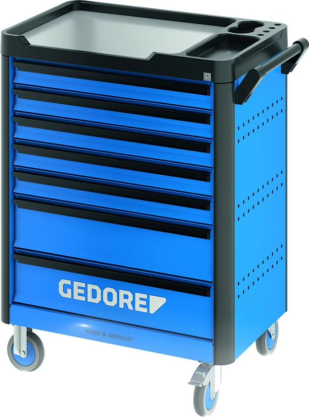 Set veglash GEDORE WHL-L7-TS-147, 147 copë, metrik, për karrocë veglash, blu
