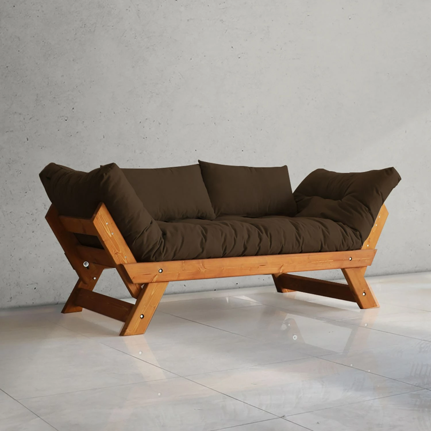 Divan për kopsht, dy vende, Skye Decor, teak dhe kafe, CPT8126-210