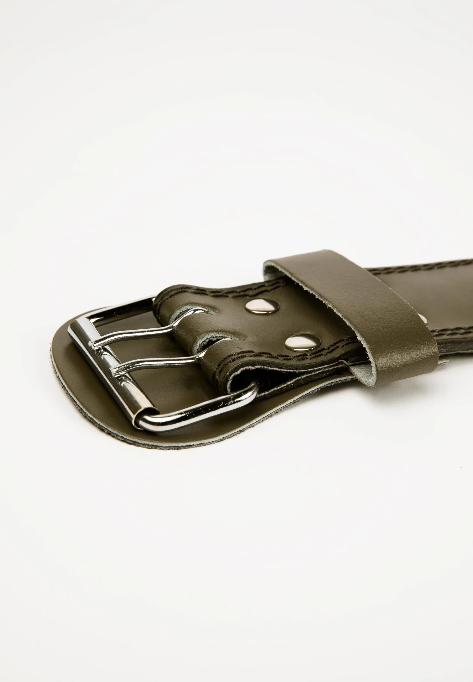 Gorilla Wear 4 Inch Padded Leather Lifting Belt - Army Green [Madhësia: S/M]