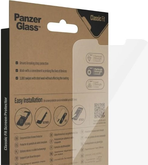 Xham mbrojtës PanzerGlass Classic Fit për iPhone 14 Plus / 13 Pro Max, antibakterial