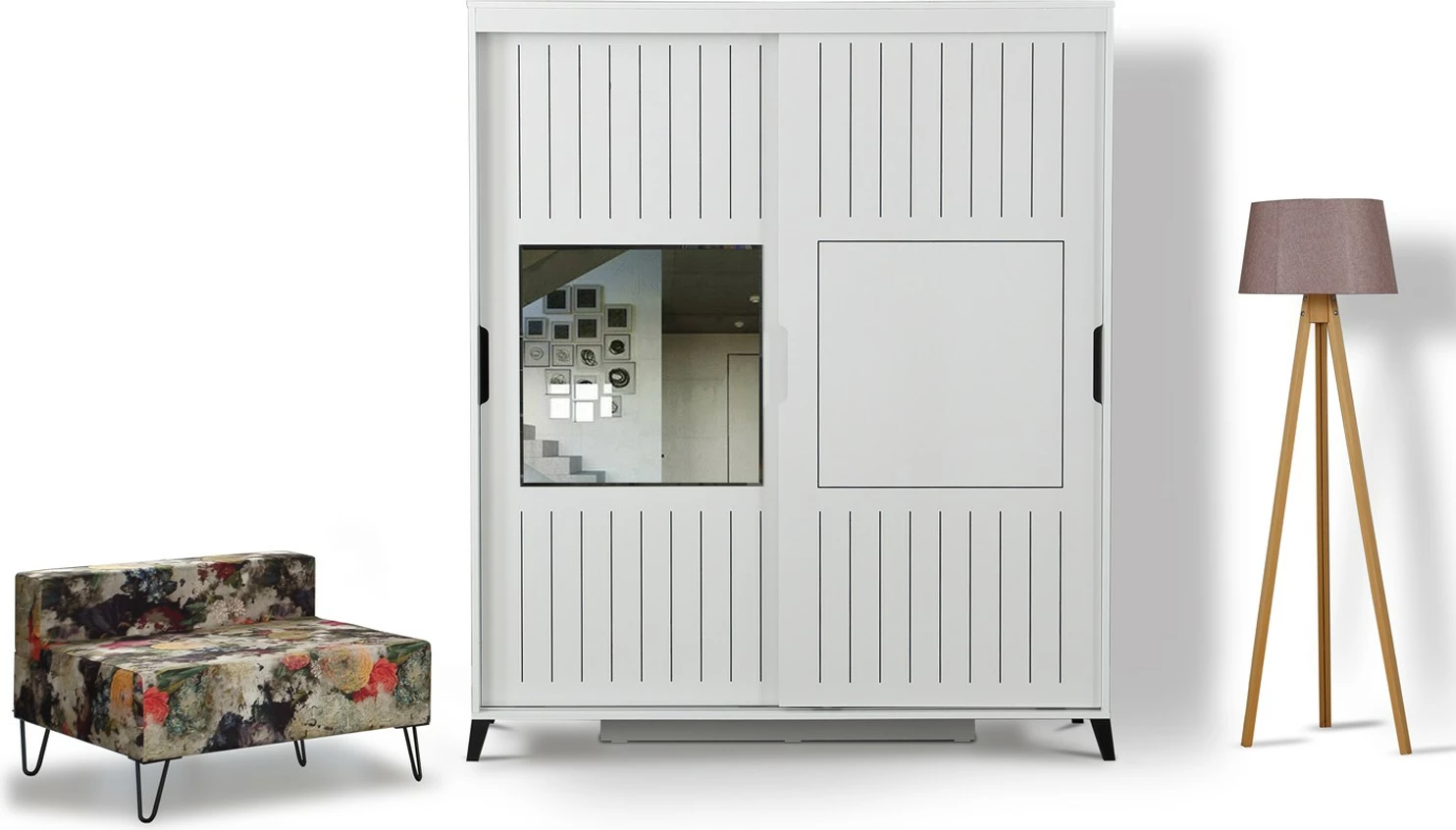 Dollap i bardhë Skye Decor, Pasific Home Fuga 180, me pasqyrë