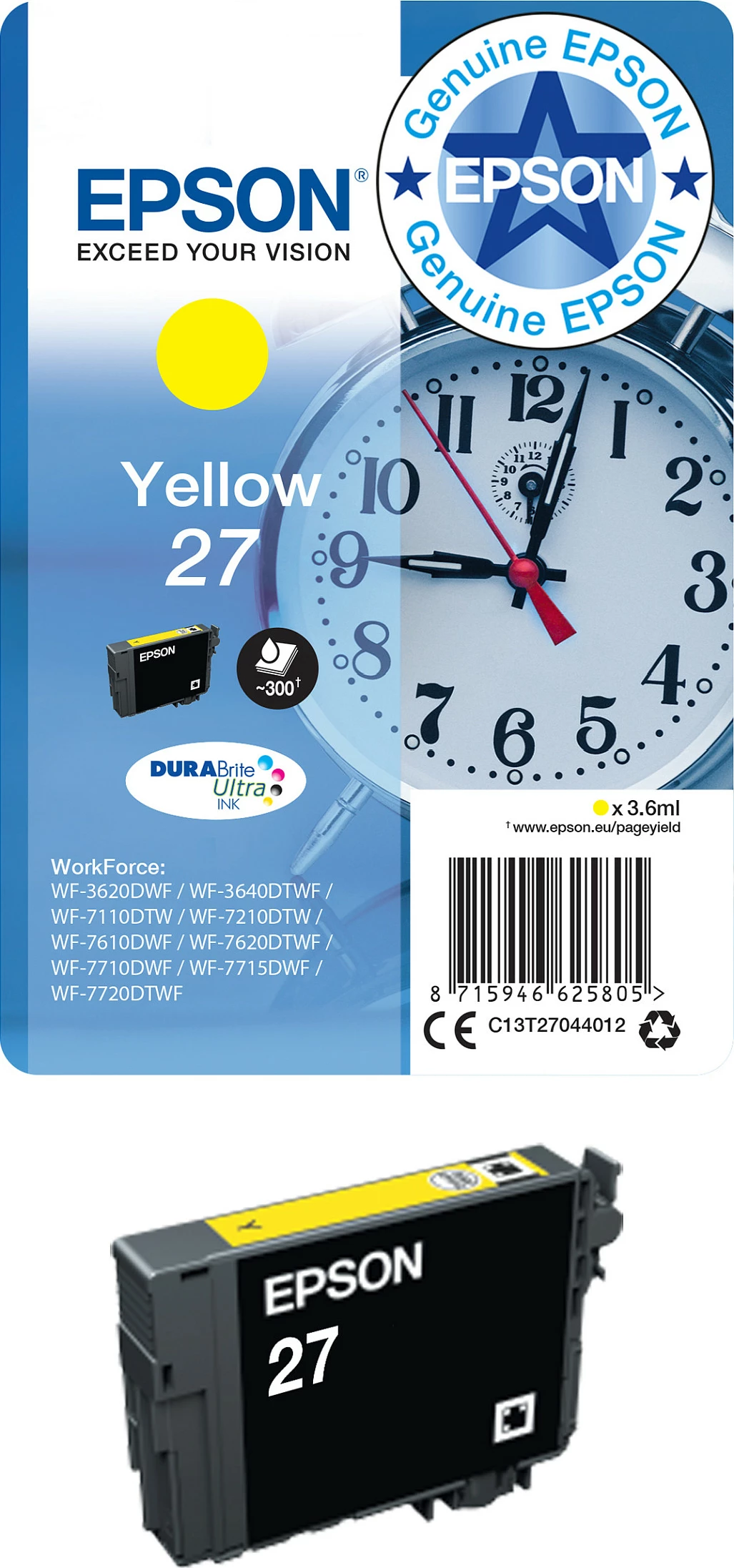 Kartrixh boje Epson 27XL C13T27134010, Magenta